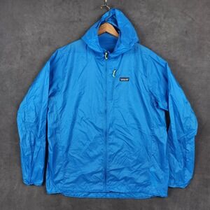 Patagonia Houdini Windbreaker Jacket Mens XXL Blue Lightweight Hooded Full Zip